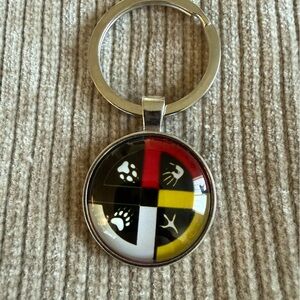 Native Indigenous 4 Directions Medicine Wheel Keychain NEW